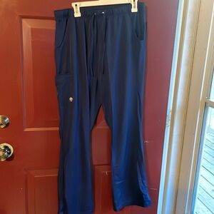 Blue healing hands scrub pants Lg tall